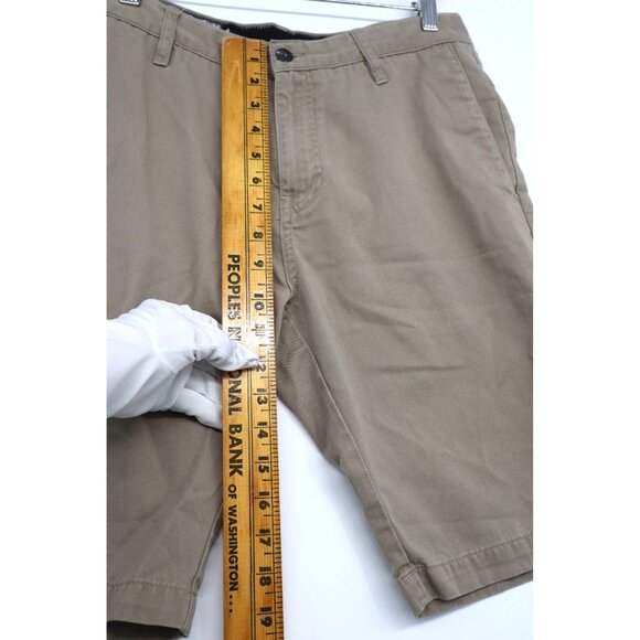 Volcom Mens Khaki Cargo Shorts Size 30 Cotton Blend Casual Wear Flat Front Chino - Picture 4 of 12